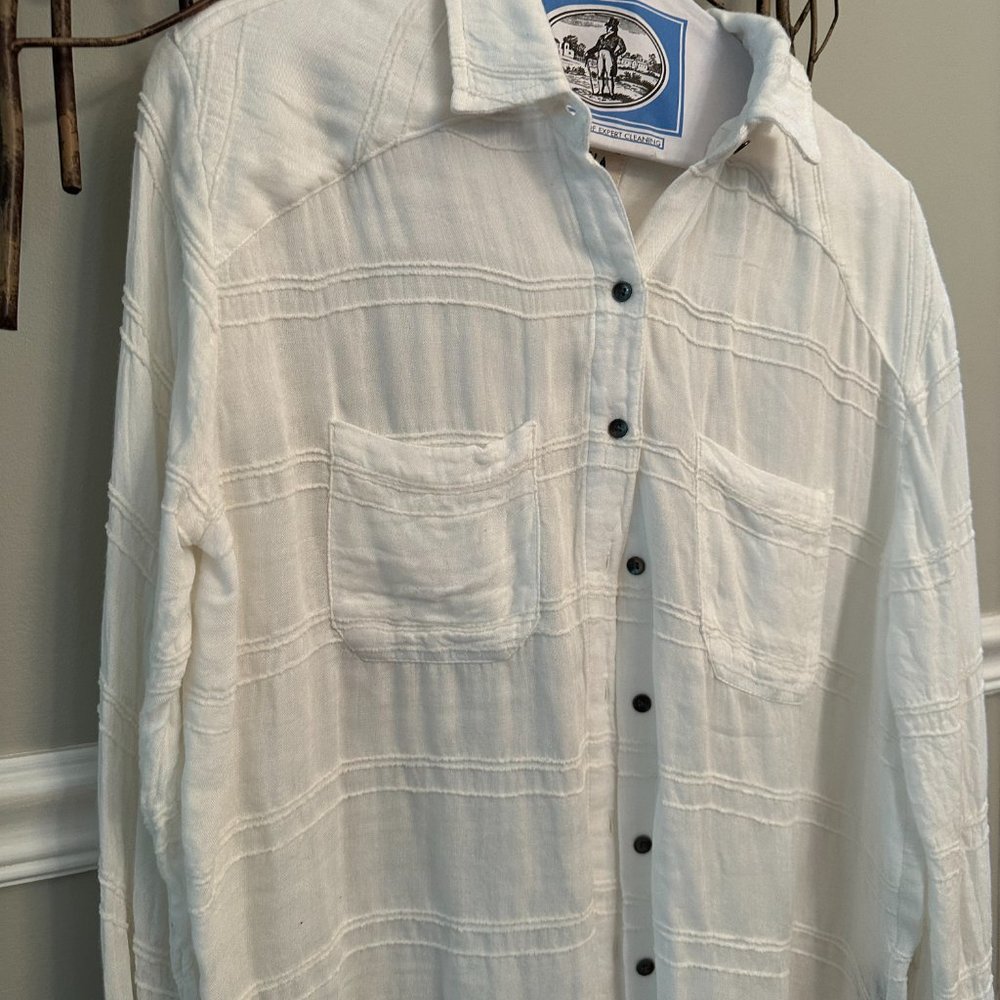 White Button Down, Linen, Billabong - image 2